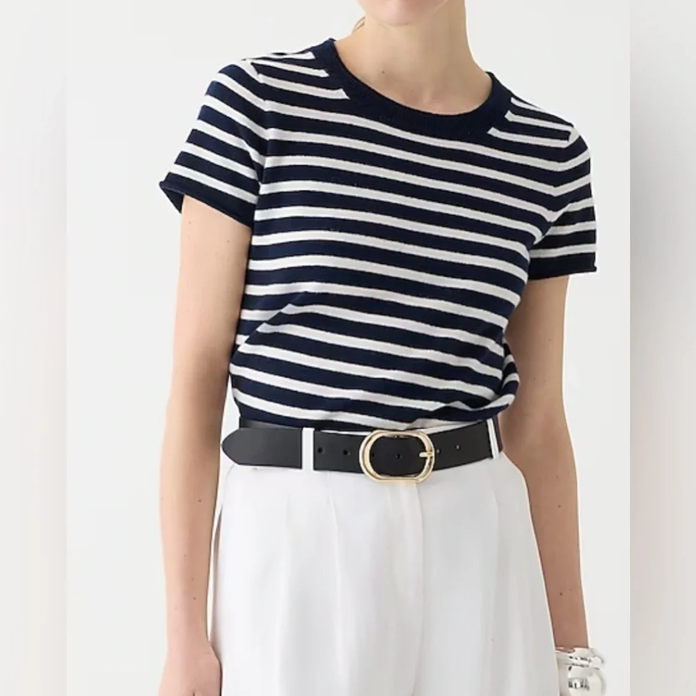 NWOT JCrew Cashmere relaxed T-shirt in stripe